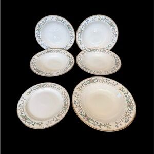 5 Farberware Wellesley 486 rimmed 9' Soup Bowls Katherine Bobonovsky Bonus Plate